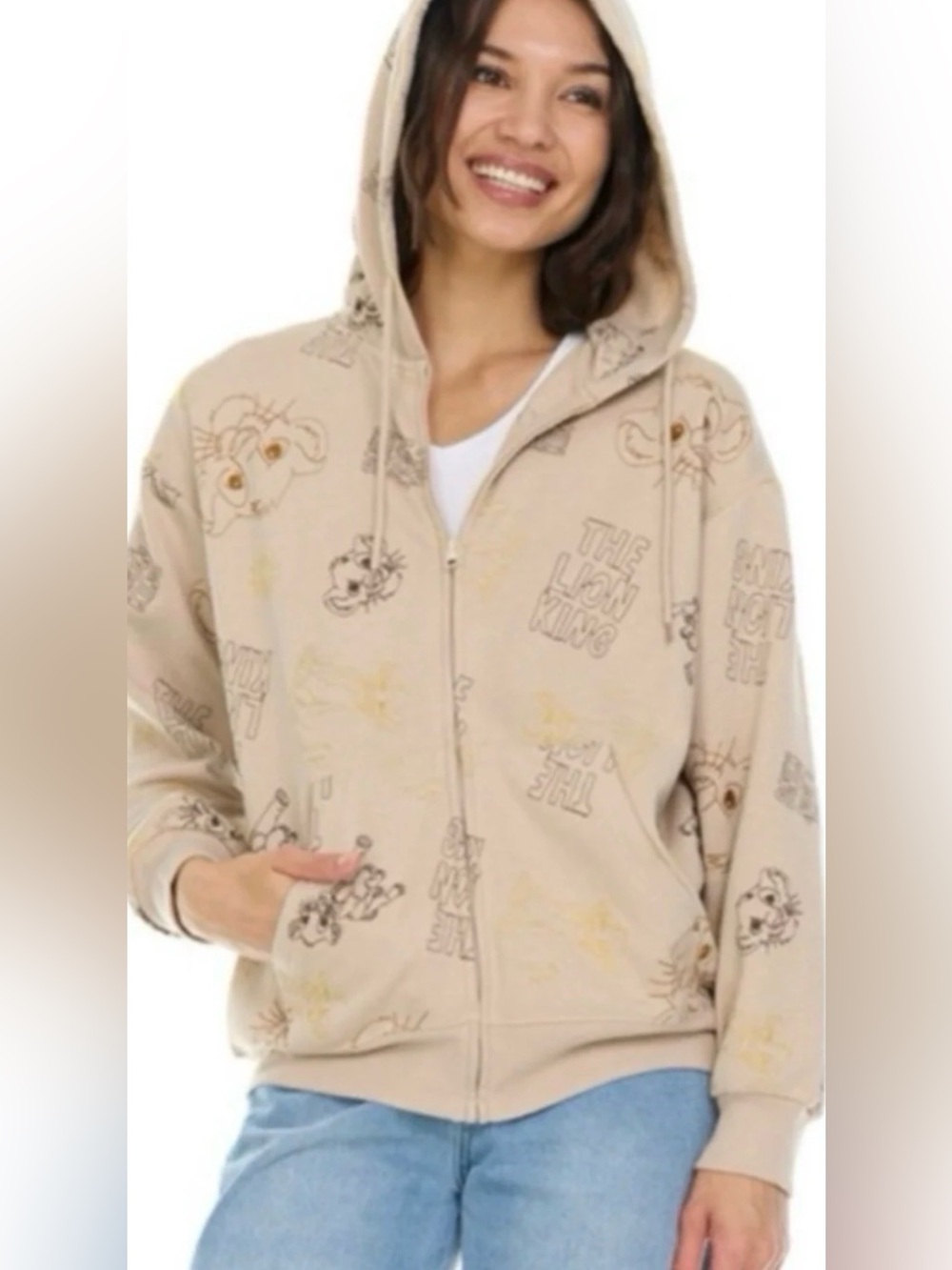 Disney’s The Lion King Women’s Full Front Zipping Jacket Light Brown XS NWT